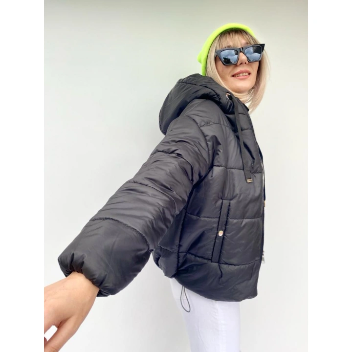 Kadın Siyah Bomber Şişme Mont