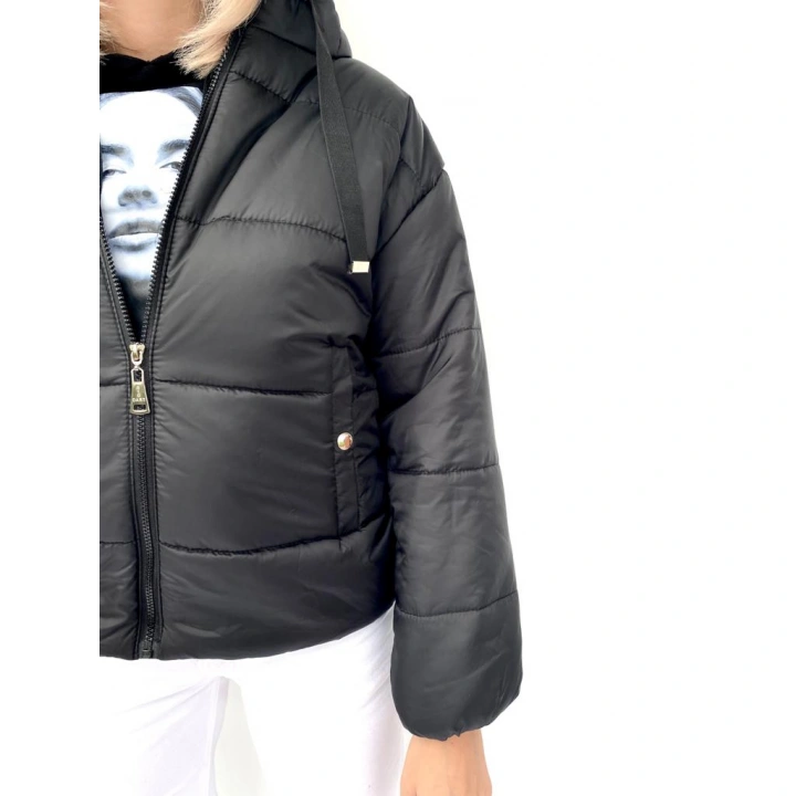 Kadın Siyah Bomber Şişme Mont