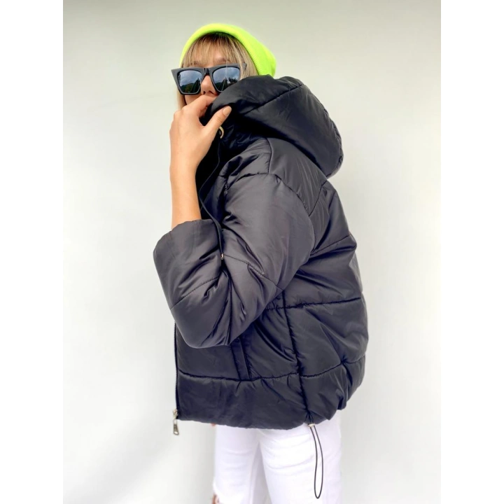 Kadın Siyah Bomber Şişme Mont