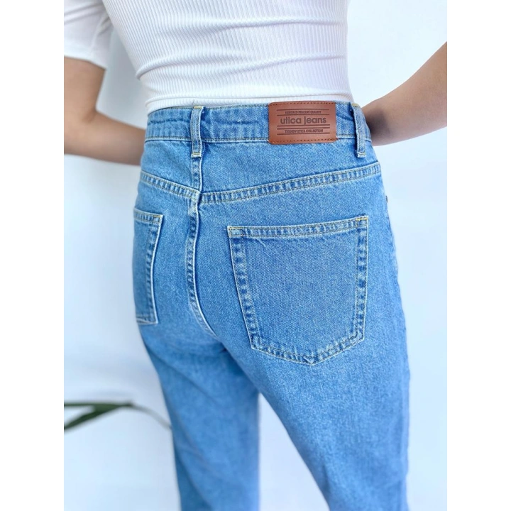 Kadın Mom Jean Açık Mavi Kot Pantolon