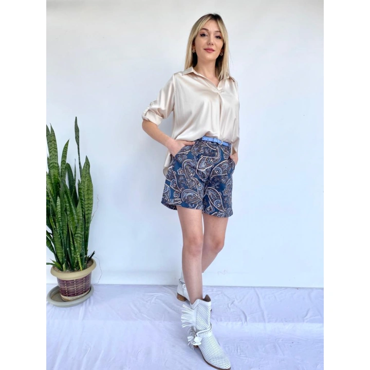 Kadın Etnik Desenli Şort