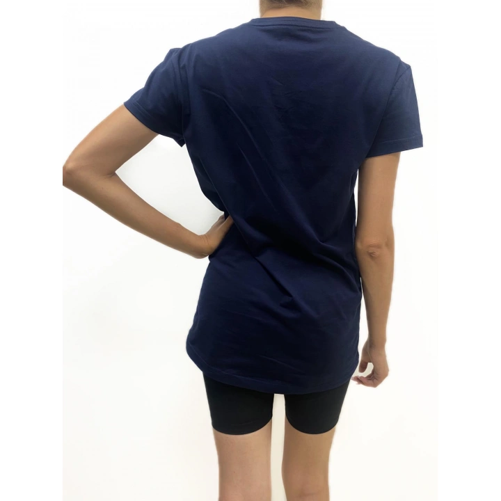 Kadın Panda Baskılı Basic Lacivert Tshirt