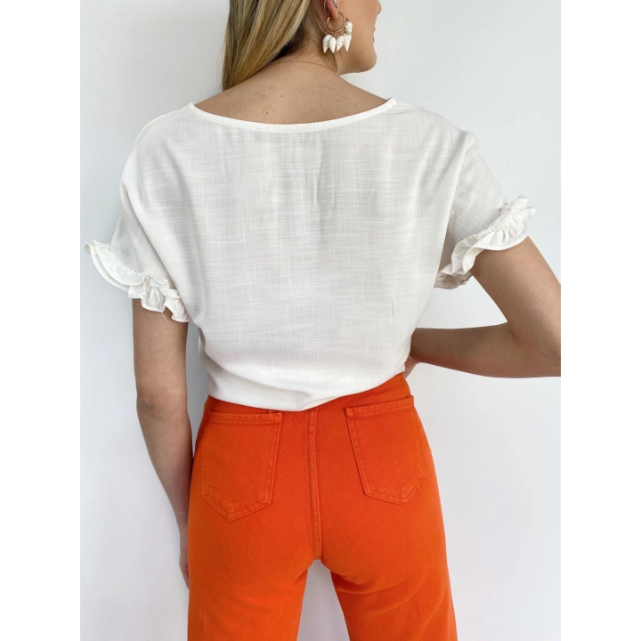 Kadın Denim Pantolon Turuncu