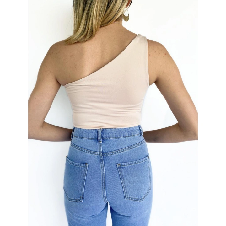 Kadın Tek Omuz Nude Bodysuit