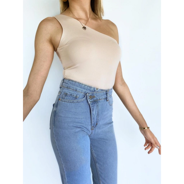 Kadın Tek Omuz Nude Bodysuit