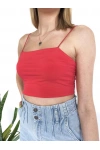 Kadın Askılı Crop Bady Nar Çiçeği