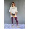 Kadın Oversize Pretty Cool Yazılı Gri Tshirt