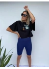 Tayt Diz Üstü Kadın Spor Tayt İndigo