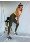 Kadın Toparlayıcı Disco Tayt Haki