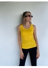Kadın Basic Yuvarlak Yaka Koyu Sarı Atlet