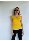 Kadın Basic Yuvarlak Yaka Koyu Sarı Atlet