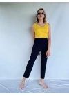 Kadın Basic Yuvarlak Yaka Koyu Sarı Atlet