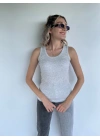 Kadın Basic Yuvarlak Yaka Gri Atlet