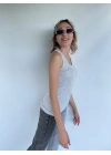 Kadın Basic Yuvarlak Yaka Gri Atlet