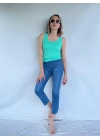 Kadın Basic Yuvarlak Yaka Mint Atlet