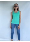 Kadın Basic Yuvarlak Yaka Mint Atlet