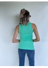 Kadın Basic Yuvarlak Yaka Mint Atlet
