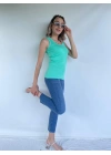 Kadın Basic Yuvarlak Yaka Mint Atlet