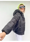 Kadın Siyah Bomber Şişme Mont