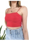 Kadın Askılı Crop Bady Nar Çiçeği