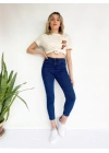 Kadın Ayıcık Baskılı Basic Tshirt Ekru