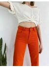 Kadın Denim Pantolon Turuncu