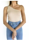 Kadın Tek Omuz Nude Bodysuit