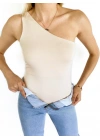 Kadın Tek Omuz Nude Bodysuit