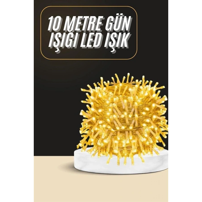 10 Metre Günışığı Led Işık Fişli Dekoratif Ortam Aydınlatması 3 Modlu Led Şerit Işık