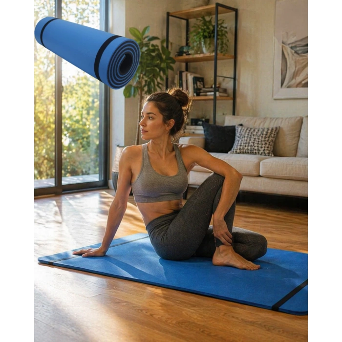 10 Mm Yoga Matı Kaymaz Yüzey Çift Taraflı Kullanım Dayanıklı Eva Fitness Minderi