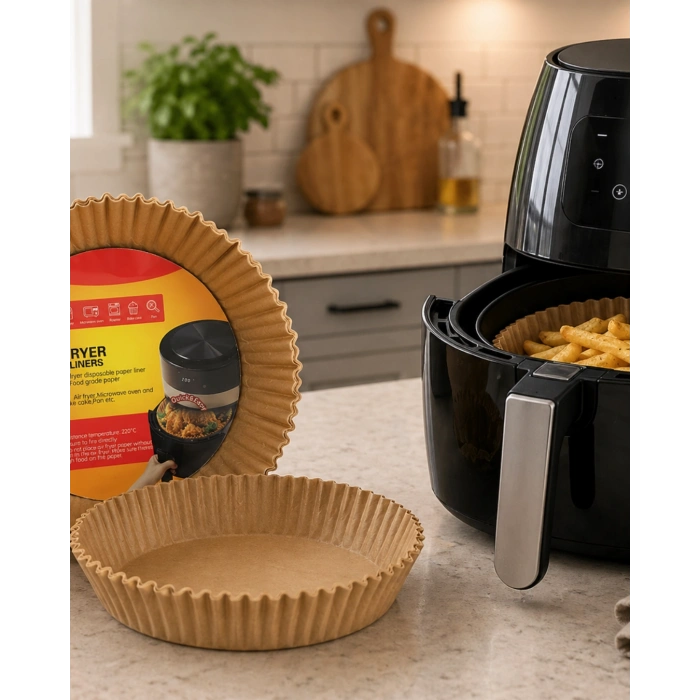 100 Lü Airfryer Kağıdı Yağ Geçirmez Yapışmaz Pişirme Kağıdı