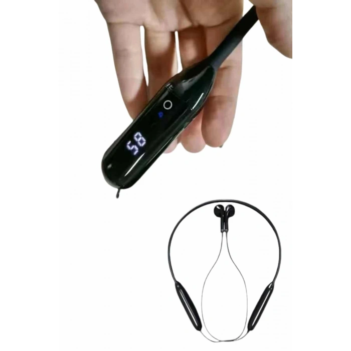 100 Saat Kablolu Boyun Askılı Dijital Göstergeli Bluetooth Kulaklık