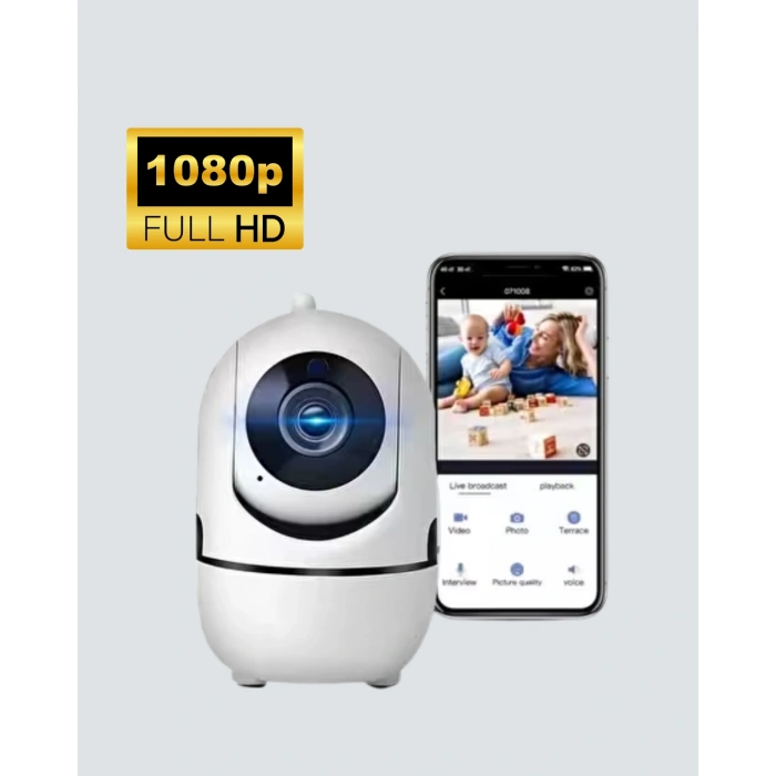 1080p Wifi Akıllı Güvenlik Kamerası – Pan & Tilt, Hareket Takip Ve İki Yönlü Ses