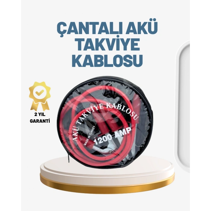 1200a Güçlü Akü Takviye Kablosu 2m Büyük Maşalı Acil Yardım