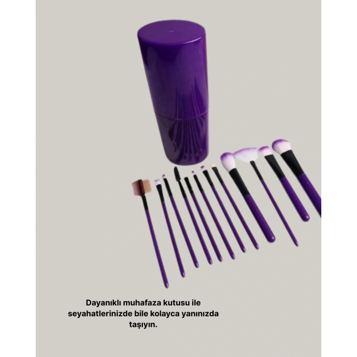 12’li Profesyonel Makyaj Fırça Seti Ultra Yumuşak Sentetik Kıllı