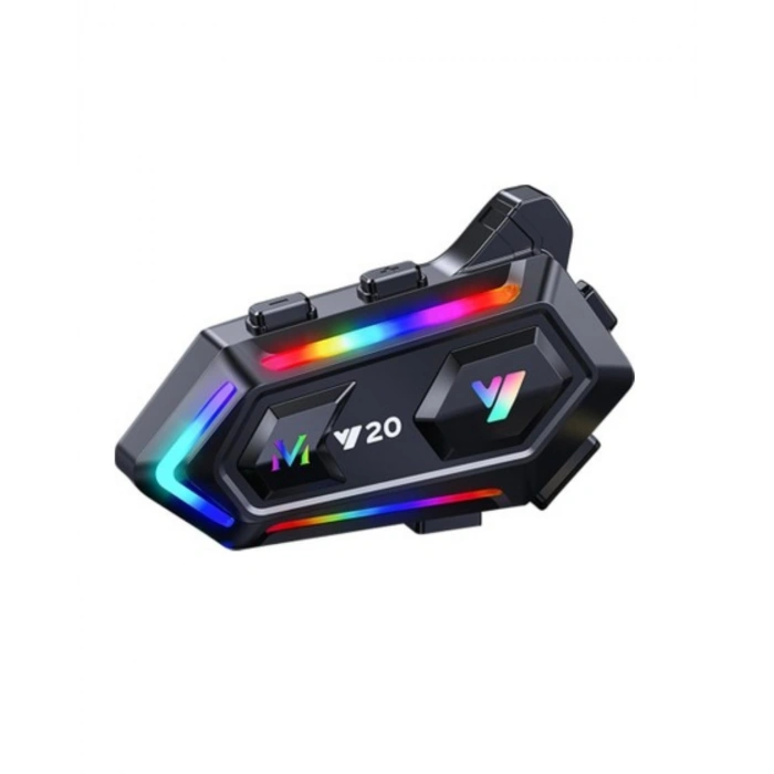 16 Mod Rgb Işıklı Motosiklet Intercom Çift Telefon Destekli