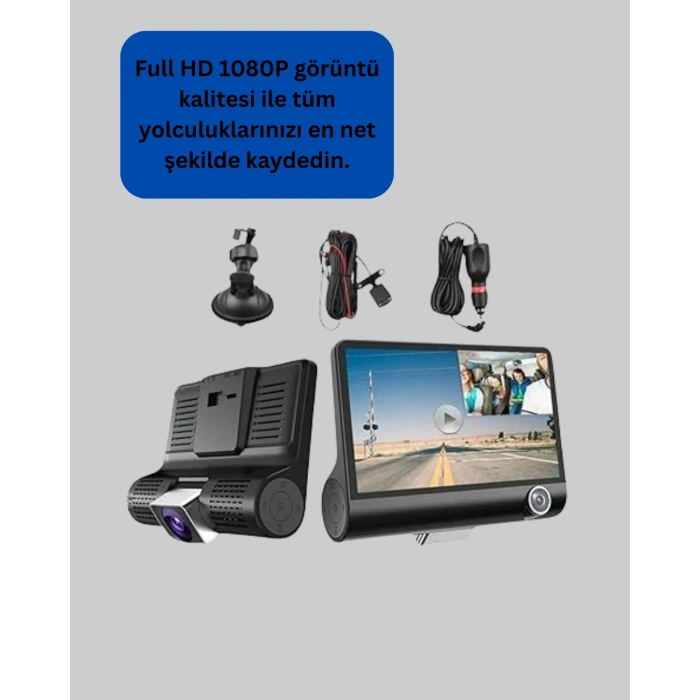 170° Geniş Açılı Araç Kamerası – 4.0” Ips Ekranlı Full Hd Dvr
