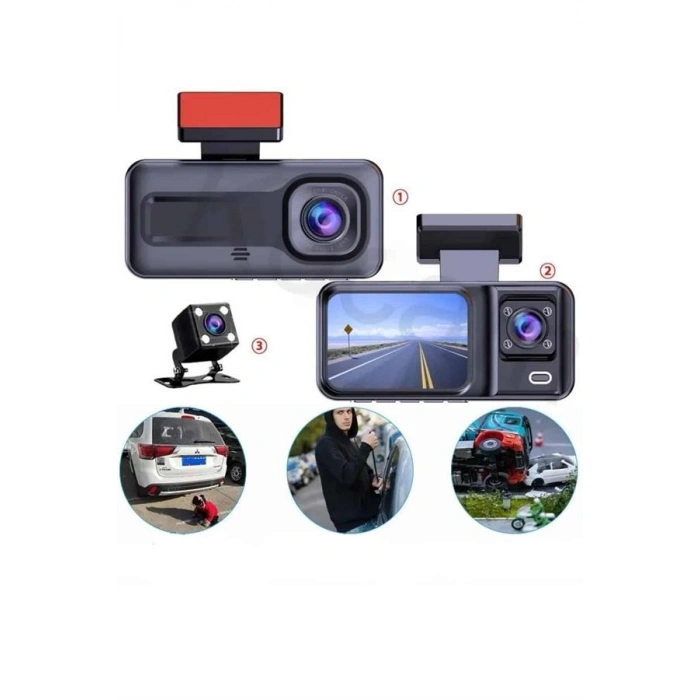 2 İnç Araç İçi Kameralı Ekran 1080p Full Hd Kaliteli Hafıza Kart Destekli