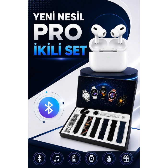 2025 Model Akıllı Saat Ve Yeni Nesil Pro Bluetooth Kulaklık Anc Özelliği