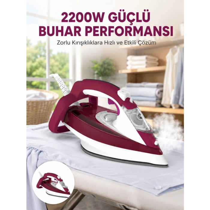 2200w Seramik Kaplama Estetik Tasarımı 360 Derece Dönebilir Kablosu