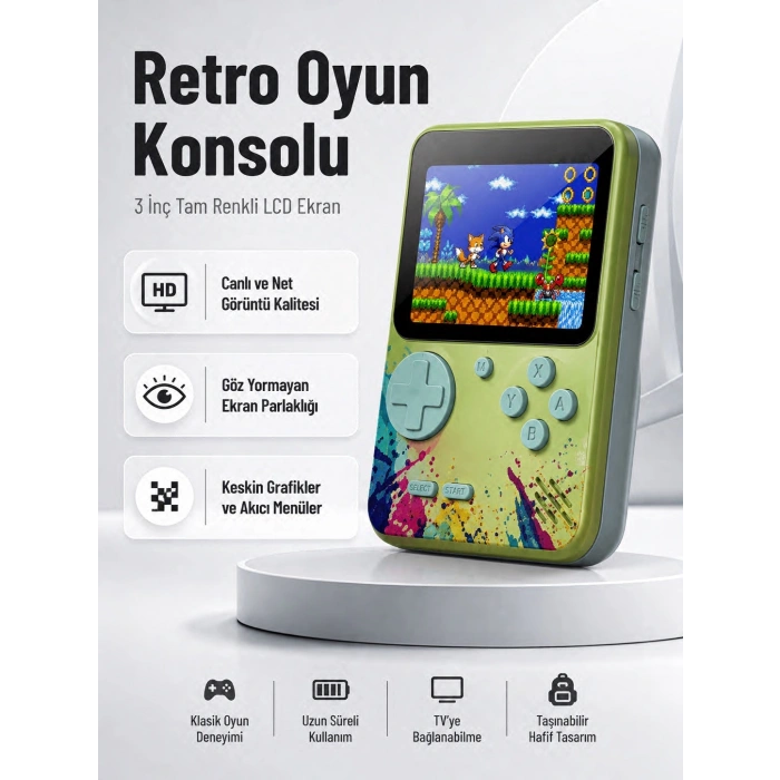 3 İnç Renkli Ekranlı Taşınabilir El Konsolu – G5 Modeli