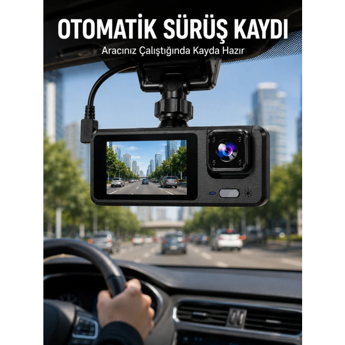 3 Kameralı Dvr Araç Kamerası – Tam Güvenlik, Tam Kapsama Yeni Nesil