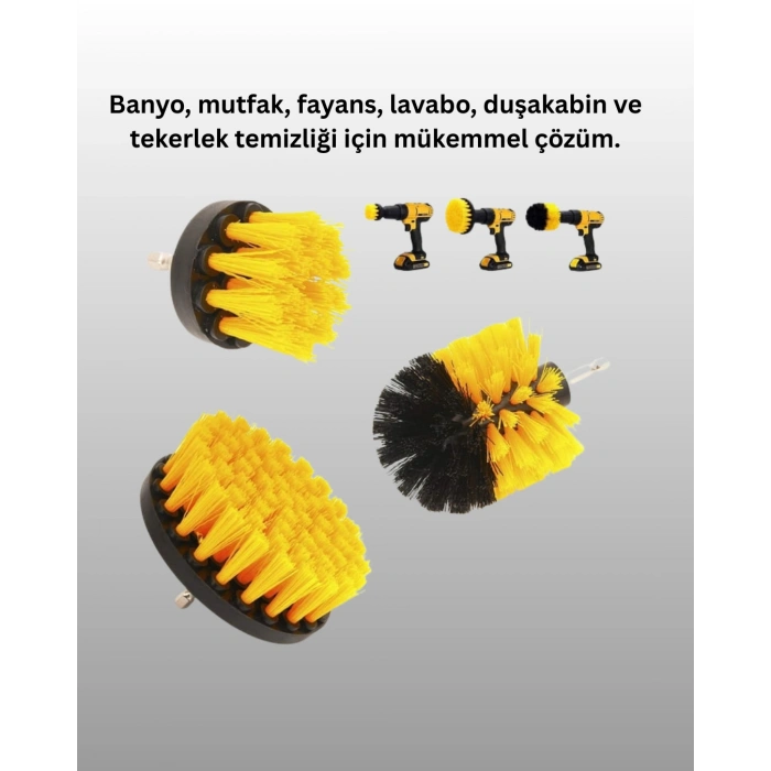 3 Parça Matkap Ucu Temizlik Fırçası Dayanıklı Naylon Kıllı