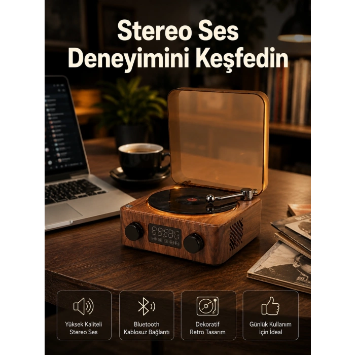 3-ü-1 Arada Bluetooth Hoparlör – Işıklı Saat Ve Gece Lambası Yeni Nesil
