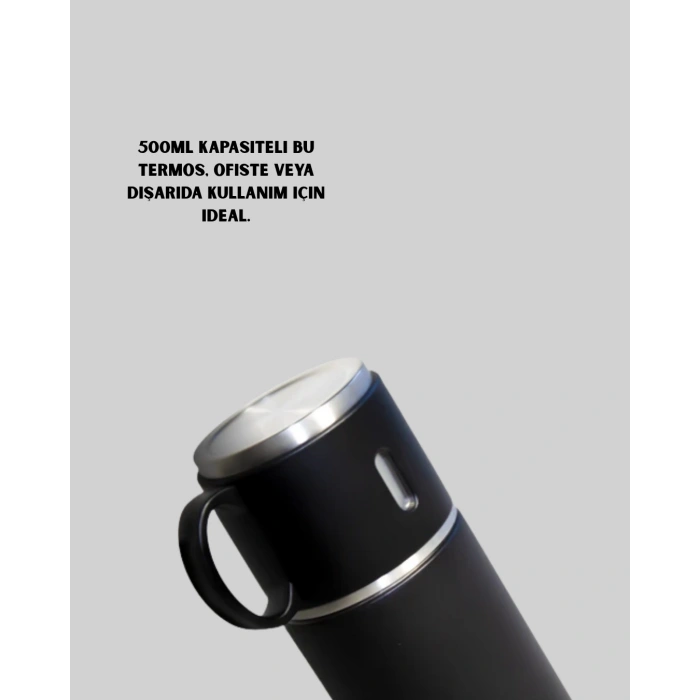 304 Çelik Termos Seti | 2 Bardaklı, 500 Ml, Uzun Süre Isı Koruma