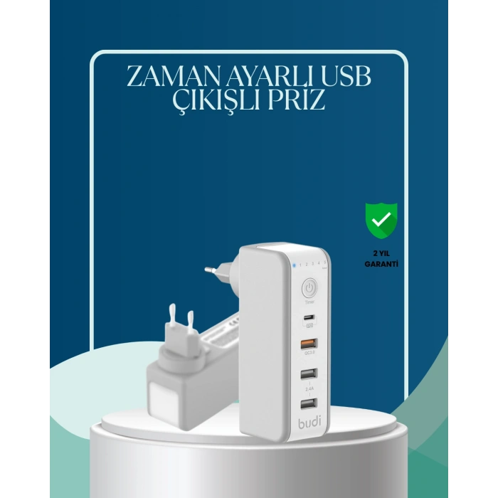 30w Type C Şarj Cihazı Zamanlayıcılı Çok Portlu Tasarım