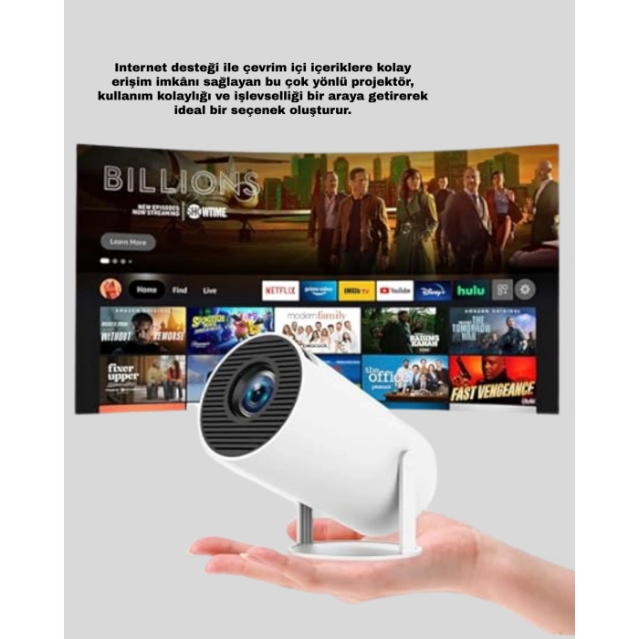 3d Oyun Destekli Kablosuz Ev Sinema Projeksiyon Cihazı