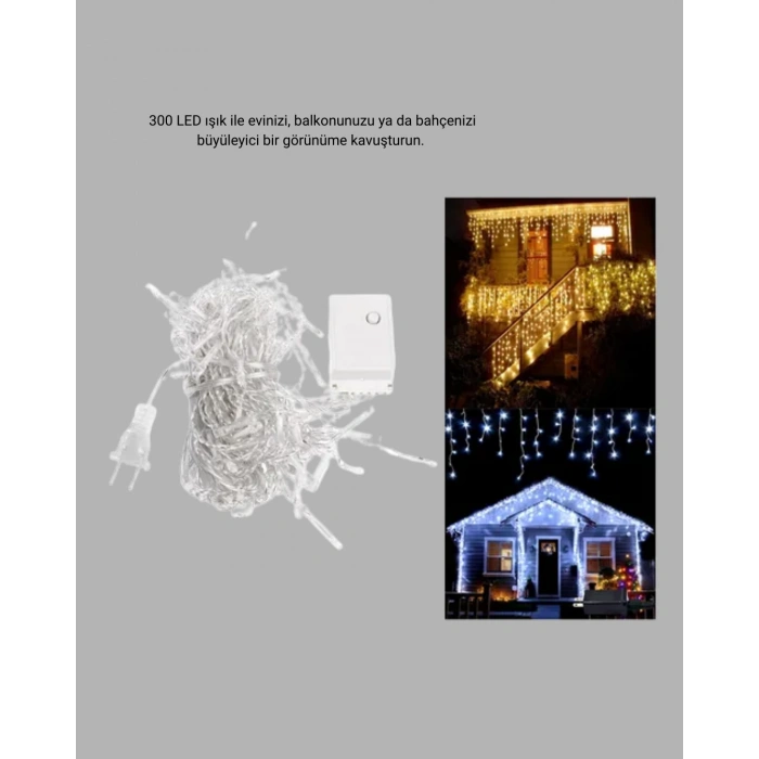 3x3 Metre Şelale Led Perde Işık İç Dış Mekân Dekorasyonu
