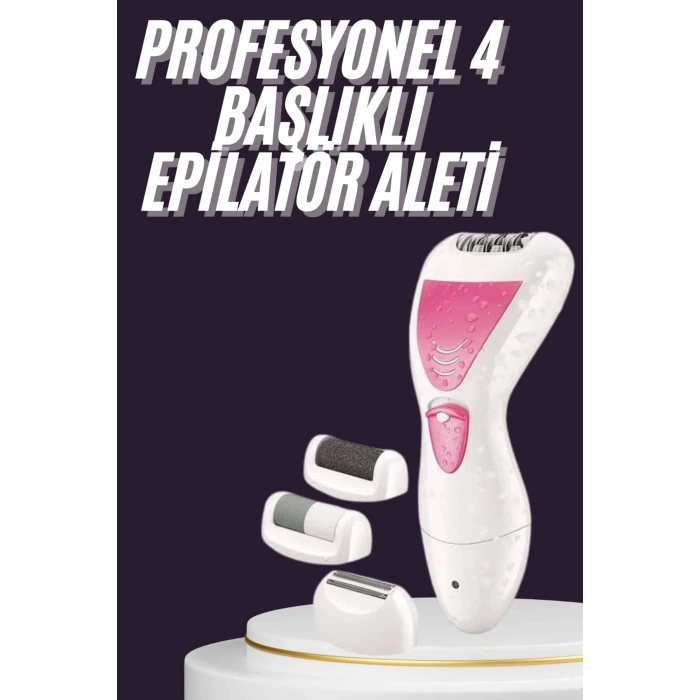 4 Başlıklı Lazer Öncesi Kısaltma Epilasyon Aleti Epilatör Çok Amaçlı
