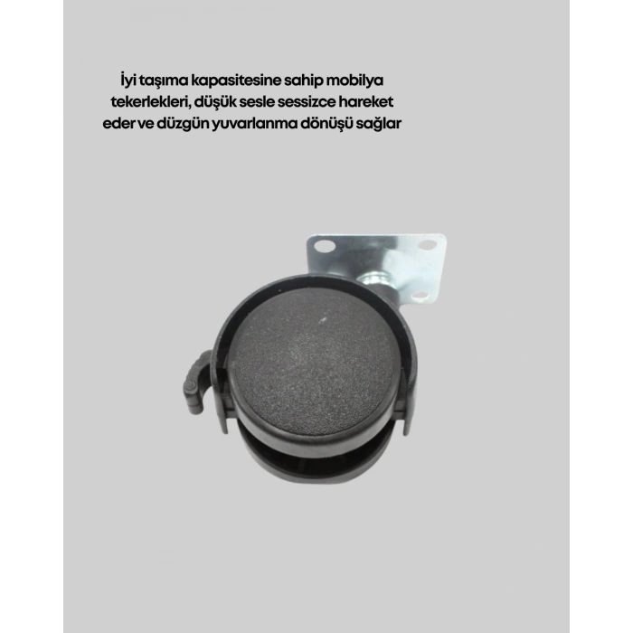 4 Cm Kilitli Mobilya Tekerleği Tekli Sessiz Ve Dayanıklı